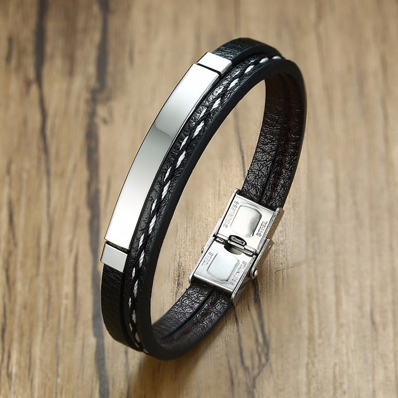 Pulseira de Couro Masculina