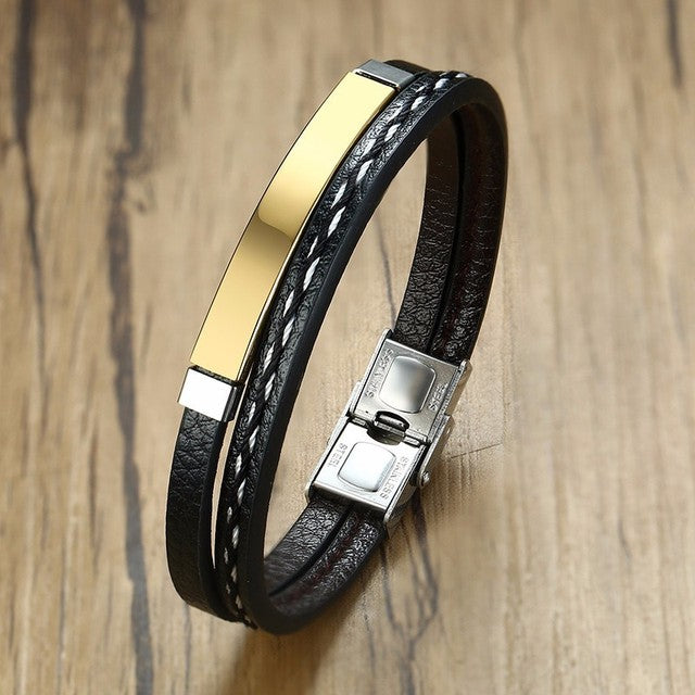 Pulseira de Couro Masculina