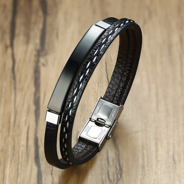 Pulseira de Couro Masculina